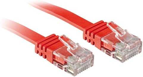 Tinklo Kabelis - LINDY Cat.6 U/UTP Plokščias Tinklo Kabelis, RJ45, M/M, 250MHz, 32AWG, 0.3 m, Raudonas