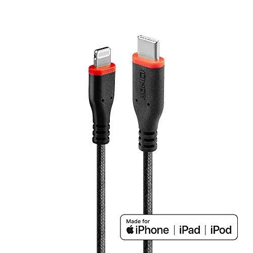 USB Kabelis - LINDY USB Type C į Lightning Laidas, M/M, 480Mbps, 2 m, Juodas