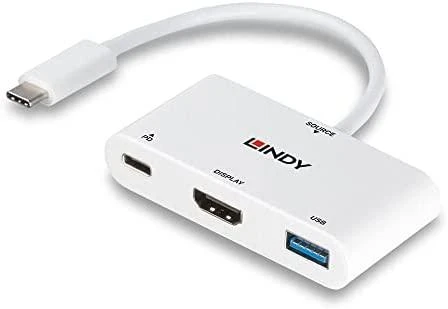 Lindy USB-C daugiafunkcis adapteris su trimis jungtimis