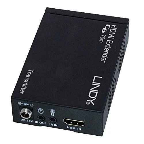 HDMI Signalo Ilgintuvas - LINDY Cat.6 HDMI 4K30, IR & RS-232 HDBaseT Ilgintuvas su PoC, 70 m, Juodas