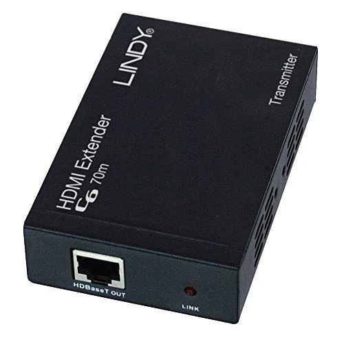 HDMI Signalo Ilgintuvas - LINDY Cat.6 HDMI 4K30, IR & RS-232 HDBaseT Ilgintuvas su PoC, 70 m, Juodas