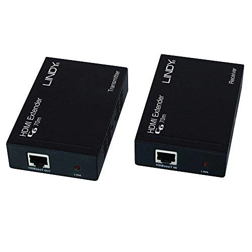 HDMI Signalo Ilgintuvas - LINDY Cat.6 HDMI 4K30, IR & RS-232 HDBaseT Ilgintuvas su PoC, 70 m, Juodas