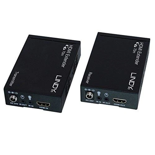 HDMI Signalo Ilgintuvas - LINDY Cat.6 HDMI 4K30, IR & RS-232 HDBaseT Ilgintuvas su PoC, 70 m, Juodas