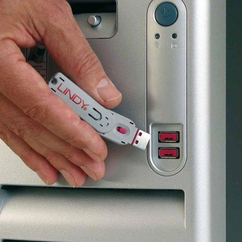 Lindy USB A Tipo Blokatorius - 10vnt USB A Tipo Apsaugos ABS Rožinės