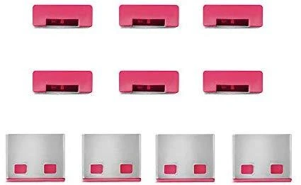Lindy USB A Tipo Blokatorius - 10vnt USB A Tipo Apsaugos ABS Rožinės