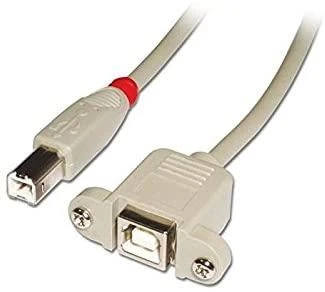 USB Prailginimo Kabelis - Lindy USB 2.0 Type-B M Į F 1 m Šviesiai Pilkas