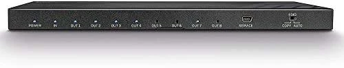 LINDY 8 prievadų HDMI skirstytuvo priekinis panelis su indikatoriais
