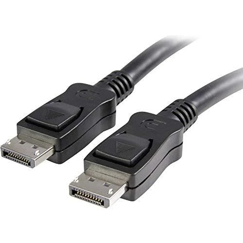 Juodas DisplayPort laidas su fiksatoriais