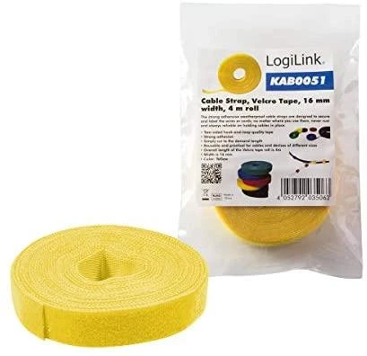 Logilink KAB0051 Cable Strap, Velcro Tape, 4m, Geltona | Logilink