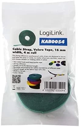 Logilink KAB0054 Cable Strap, Velcro Tape, 4m, Žalias | Logilink