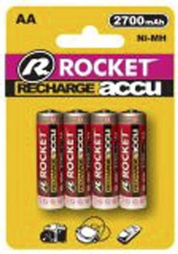 Rocket 2700mAh AA įkraunamos baterijos pakuotė