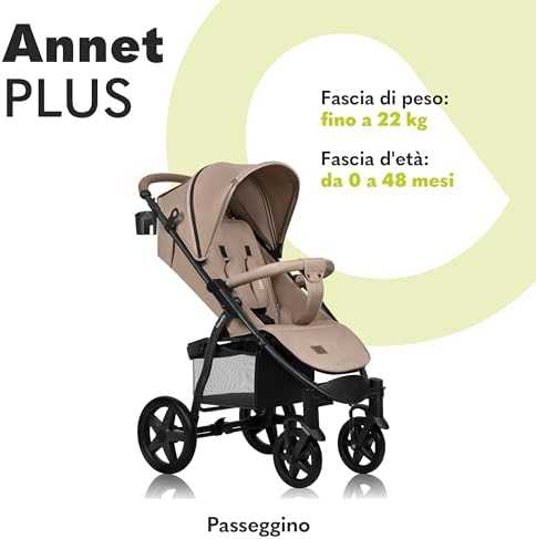 Vežimėlis LIONELO Annet Plus rusvai gelsvas Smėlio spalvos