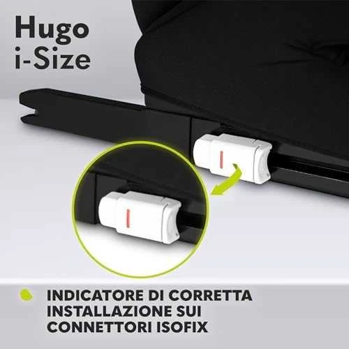 Automobilinė kėdutė Lionelo Hugo i-Size, 15-36 kg, Juodas Carbon