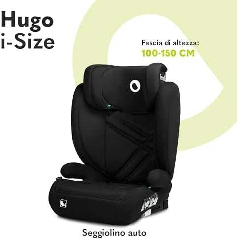 Automobilinė kėdutė Lionelo Hugo i-Size, 15-36 kg, Juodas Carbon