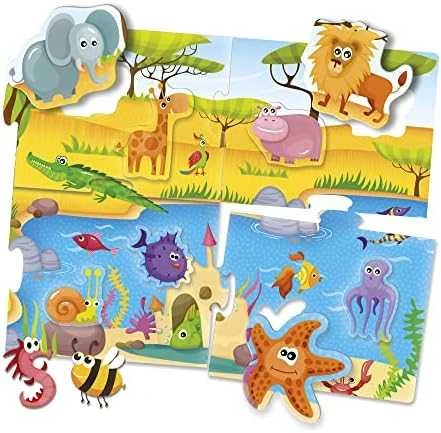 Dėlionė Dante Carotina Baby logic 3D gyvūnai 92536 LISCIANI