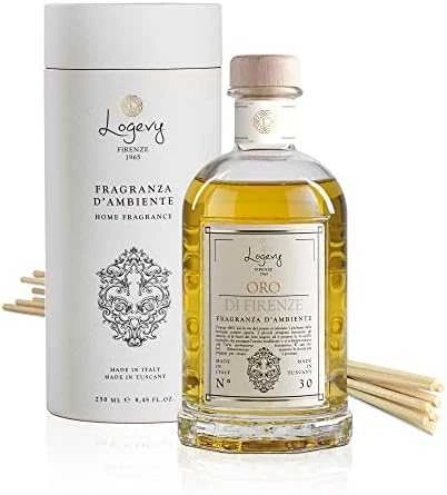 Logevy Firenze 1965 Namų kvapas su lazdelėmis "Oro di Firenze" (mandarinų, vanilės ir sandalmedžio kvapo), 250 ml