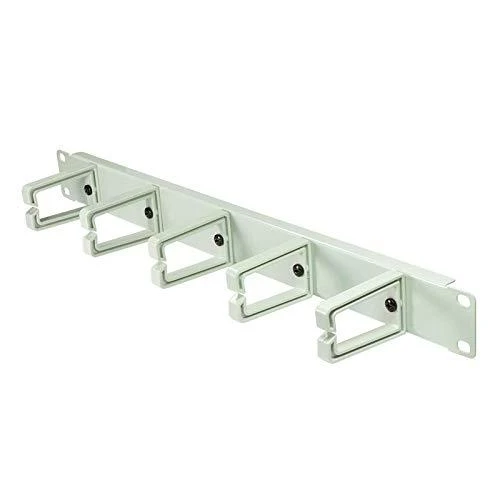 LOGILINK OR104G LOGILINK- 19 Kabelių valdymo juosta 1U su 5 pasukamais plastikiniais laikikliais, pilkas