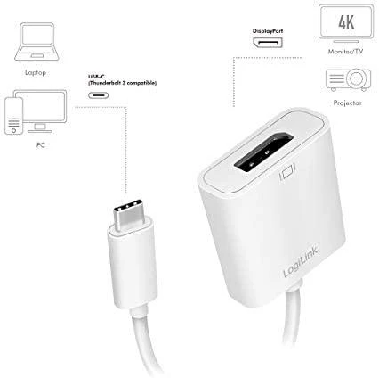 LOGILINK UA0246A LOGILINK – USB-C 3.1 į DisplayPort adapteris
