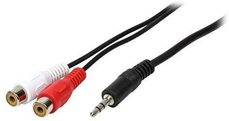 LogiLink Audiokabel 1x 3,5 mm -> 2x Cinch St/Bu 0,20 m bk
