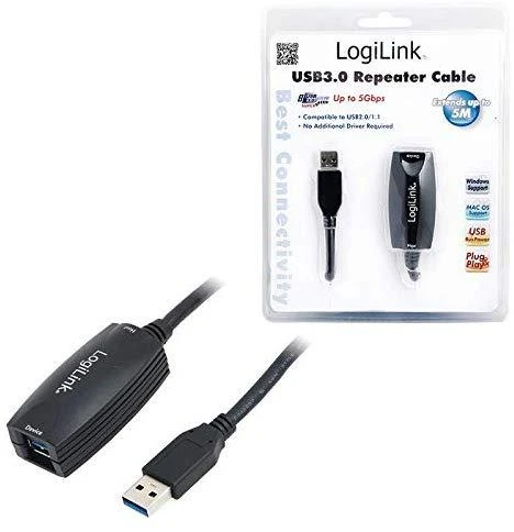 LOGILINK UA0127 LOGILINK - kartotuvo laidas USB 3.0 Juodas 5m