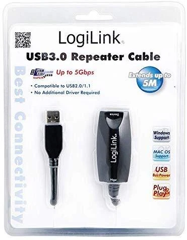 LOGILINK UA0127 LOGILINK - kartotuvo laidas USB 3.0 Juodas 5m