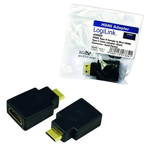 LogiLink HDMI A į Mini HDMI C adapteriai pakuotėje