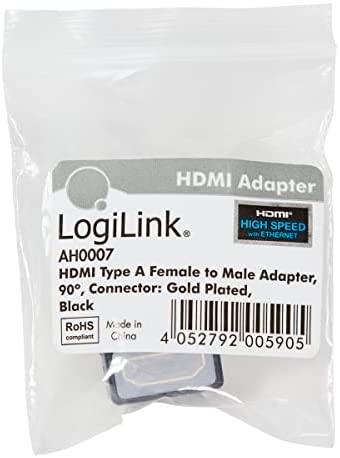 Mažo dydžio HDMI adapteris, AM į AF 90 laipsnių kampu | Logilink