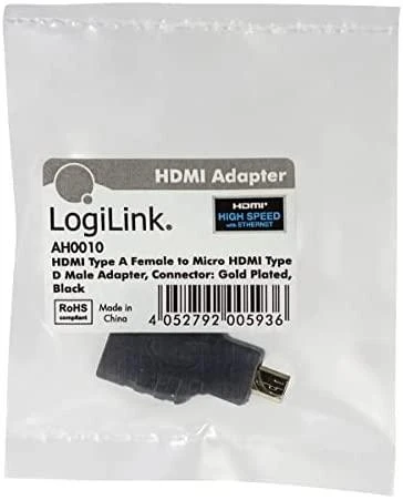 LOGILINK AH0010 LOGILINK - HDMI A tipo adapteris, lizdas - Mikro HDMI D tipo vyris