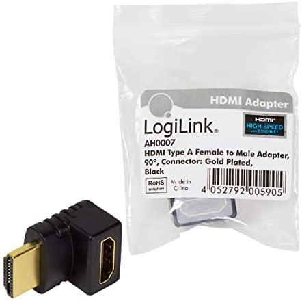 Mažo dydžio HDMI adapteris, AM į AF 90 laipsnių kampu | Logilink