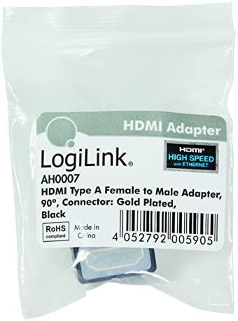 Mažo dydžio HDMI adapteris, AM į AF 90 laipsnių kampu | Logilink