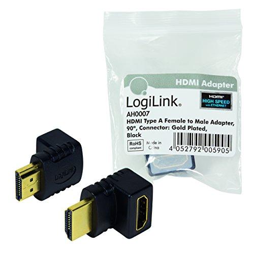 Mažo dydžio HDMI adapteris, AM į AF 90 laipsnių kampu | Logilink