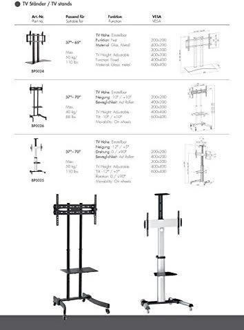 Laikiklis LOGILINK BP0026 LOGILINK - TV stovo vežimėlis, reguliuojamas televizoriaus aukštis, 37-70, maks. 40 kg