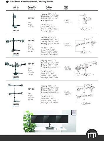 Laikiklis Logilink BP0043 Dual Monitorius Desk mount, 13"-32",gas spring, aluminum | Logilink