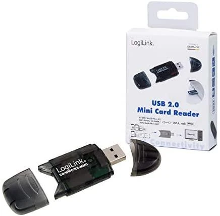 LogiLink Prisijungti | USB 2.0 išorinis kortelių skaitytuvas, skirtas MMC, RS-MMC, SD ir SD HC