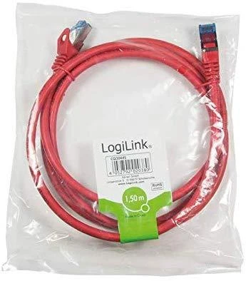 LOGILINK CQ3044S LOGILINK -Komutacinis kabelis Cat.6A 10G S/FTP PIMF PrimeLine raudonas 1,50m