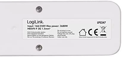 LogiLink 6 gniazd 1.5m balta
