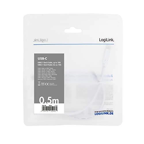 LOGILINK CU0130 LOGILINK - USB-C 3.1 Gen2 jungties laidas, 0,5m, baltas