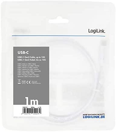 LOGILINK CU0131 LOGILINK - USB-C 3.1 Gen2 jungties laidas, 1m, baltas