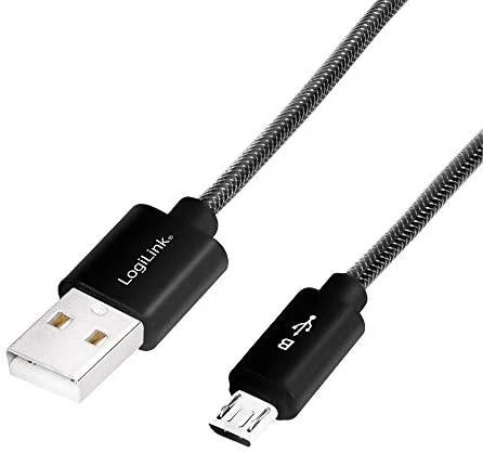LOGILINK CU0132 LOGILINK – sinchronizavimas & įkrovimo laidas, USB į Micro USB kištukas, pilkas
