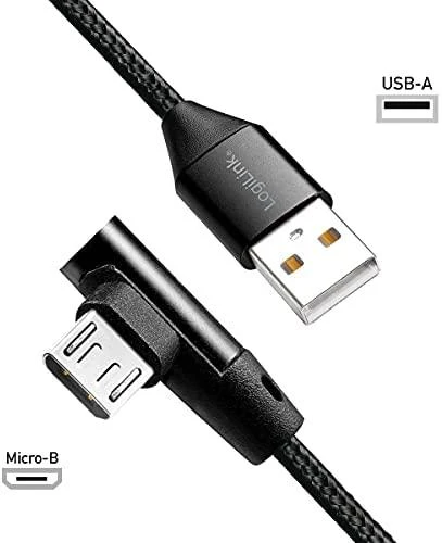 LOGILINK CU0142 LOGILINK – USB 2.0 į mikro-USB (90 kampu) kištukas, 1 m