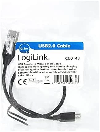 LOGILINK CU0143 USB-A 2.0 laidas su mikro USB kištuku 0,3 m