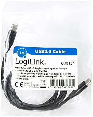 LOGILINK CU0154 LOGILINK - USB 2.0 cable, USB-C to USB-C, juodas, 1m