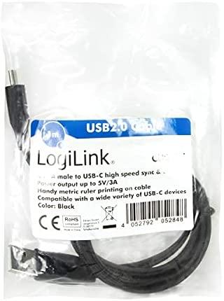 LOGILINK CU0157 LOGILINK - USB-A 2.0 kabelis USB-A kištukas iki USB-C kištukas, juodas, 1m