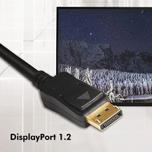 DisplayPort 1.2 kabelio jungtis su 4K monitoriumi