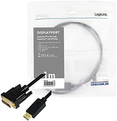 LOGILINK CV0130 LOGILINK - DisplayPort į DVI laidas, juodas, 1m