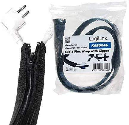 LOGILINK KAB0046 LOGILINK - Lanksčios kabelio apsauga su užtrauktuku 1m