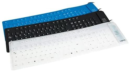 LogiLink klaviatūra USB PS/2 Flexibel Wasserfest balta – Klaviatūra – 106 klavišai