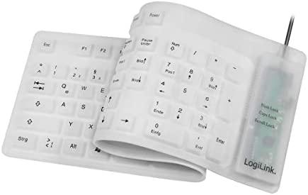 LogiLink klaviatūra USB PS/2 Flexibel Wasserfest balta – Klaviatūra – 106 klavišai