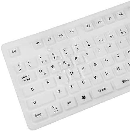 LogiLink klaviatūra USB PS/2 Flexibel Wasserfest balta – Klaviatūra – 106 klavišai