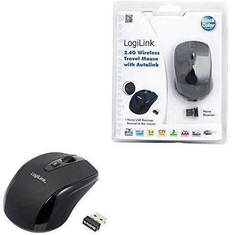 Logilink | Pelė optinė Funk 2.4 GHz | wireless | 2.4GH wireless mini pelė with autolink | Juodas